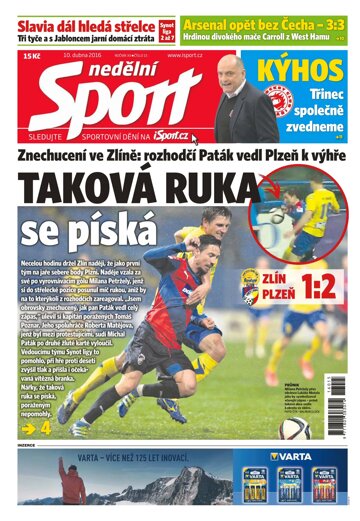 Obálka e-magazínu Nedělní Sport 10.4.2016