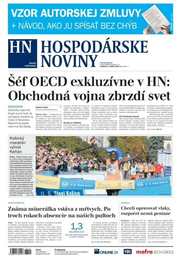 Obálka e-magazínu Hospodárske noviny 08.10.2018