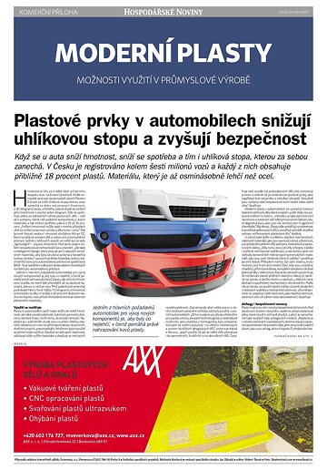 Obálka e-magazínu Hospodářské noviny - příloha 021 - 30.1.2020 příloha Moderní plasty