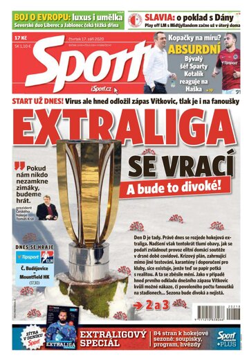 Obálka e-magazínu Sport 17.9.2020