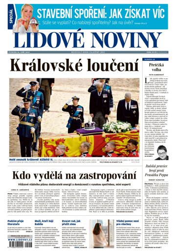 Obálka e-magazínu Lidové noviny 15.9.2022