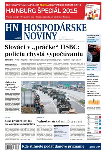 Obálka e-magazínu Hospodárske noviny 30.03.2015