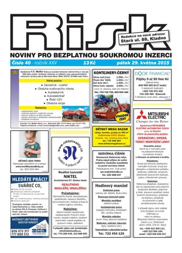 Obálka e-magazínu Risk 40/2015