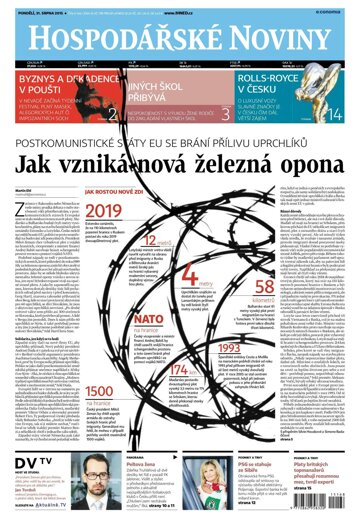 Obálka e-magazínu Hospodářské noviny 168 - 31.8.2015