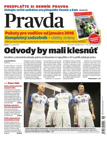 Obálka e-magazínu Pravda 10. 11. 2015