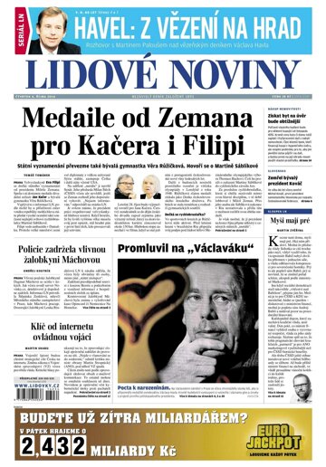 Obálka e-magazínu Lidové noviny 6.10.2016