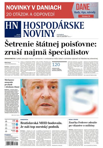 Obálka e-magazínu Hospodárske noviny 31.01.2017