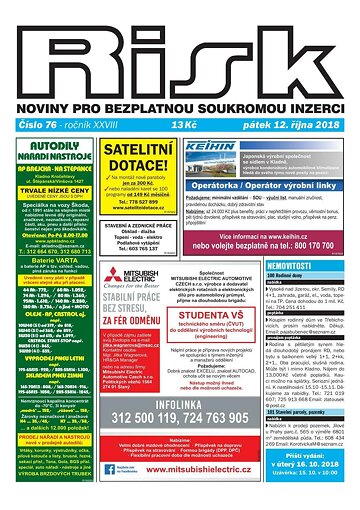 Obálka e-magazínu Risk 76/2018