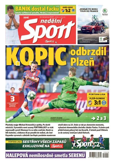Obálka e-magazínu Nedělní Sport 14.7.2019