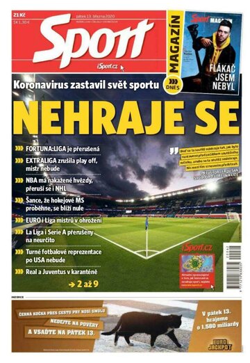 Obálka e-magazínu Sport 13.3.2020