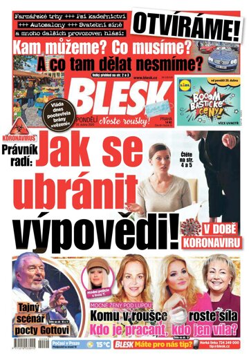 Obálka e-magazínu Blesk 20.4.2020