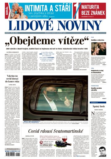 Obálka e-magazínu Lidové noviny 6.10.2020