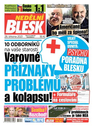 Obálka e-magazínu Nedělní Blesk 28.3.2021