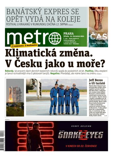 Obálka e-magazínu deník METRO 21.7.2021