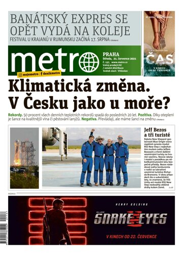 Obálka e-magazínu deník METRO 21.7.2021