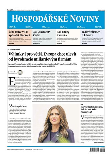 Obálka e-magazínu Hospodářské noviny 099 - 26.5.2025
