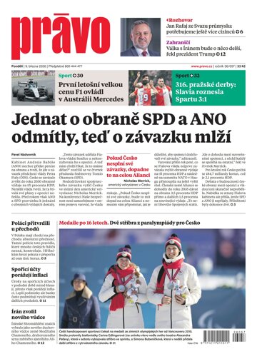 Obálka e-magazínu Deník Právo 9.3.2026