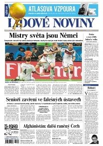 Obálka e-magazínu Lidové noviny 14.7.2014