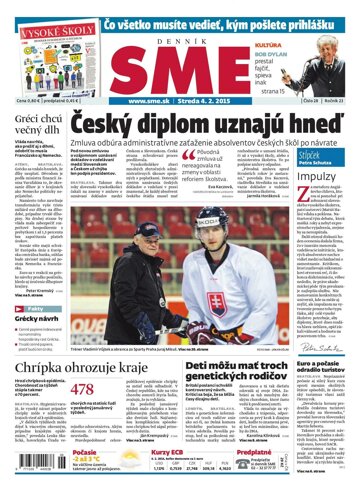 Obálka e-magazínu SME 4.1.2015