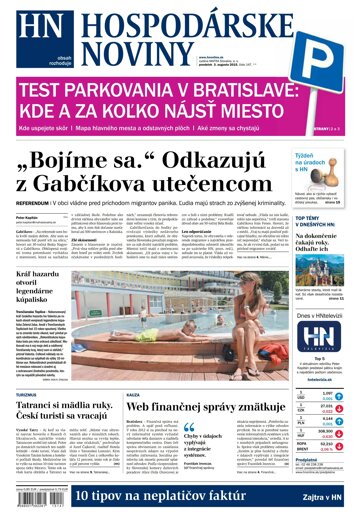 Obálka e-magazínu Hospodárske noviny 03.08.2015