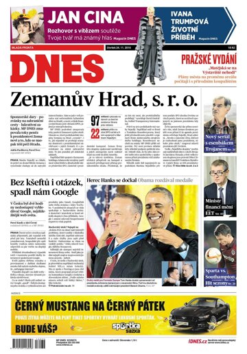 Obálka e-magazínu MF Dnes 24.11.2016