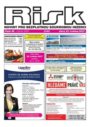 Obálka e-magazínu Risk 40/2017