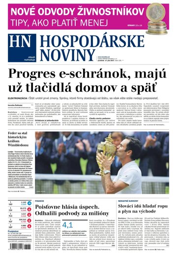 Obálka e-magazínu Hospodárske noviny 17.07.2017