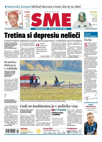 Obálka e-magazínu SME 11.10.2018