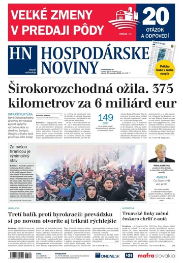 Obálka e-magazínu Hospodárske noviny 27.11.2018