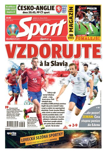 Obálka e-magazínu Sport 11.10.2019