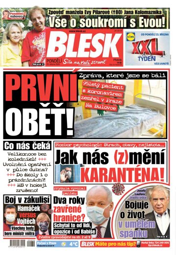 Obálka e-magazínu Blesk 23.3.2020