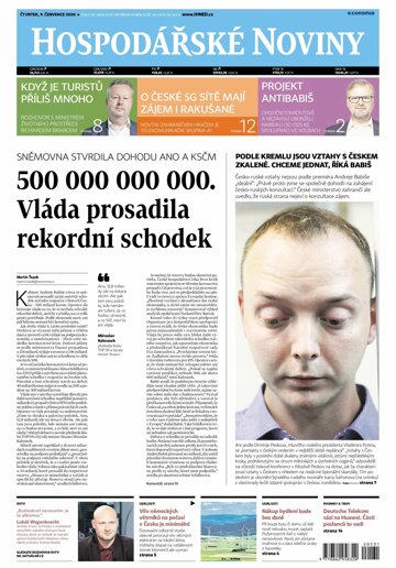 Obálka e-magazínu Hospodářské noviny 131 - 9.7.2020