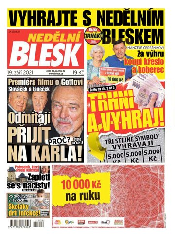 Obálka e-magazínu Nedělní Blesk 19.9.2021