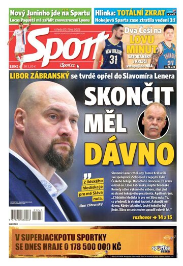 Obálka e-magazínu Sport 20.10.2021