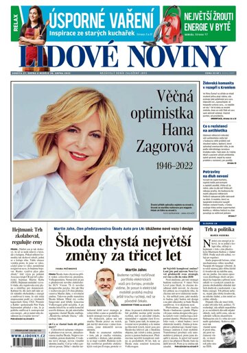 Obálka e-magazínu Lidové noviny 27.8.2022