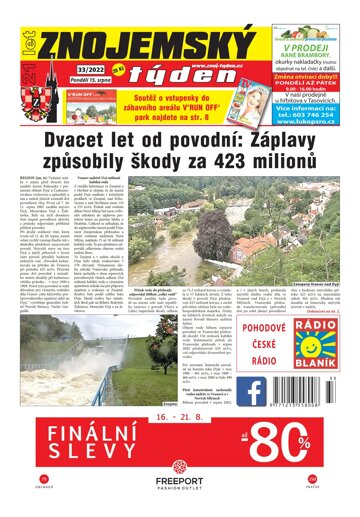 Obálka e-magazínu Znojemský týden 33/2022