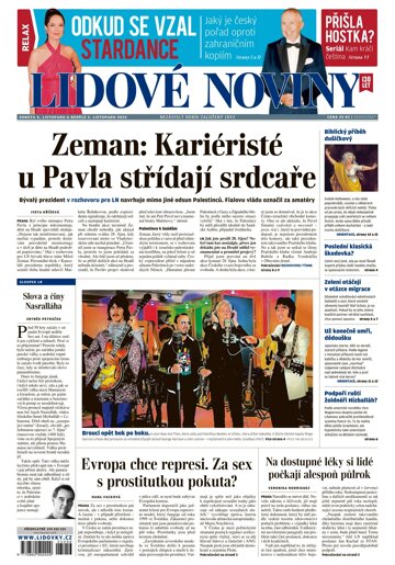 Obálka e-magazínu Lidové noviny 4.11.2023