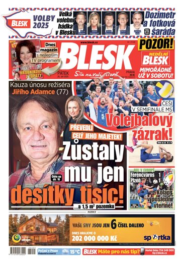 Obálka e-magazínu Blesk 26.9.2025