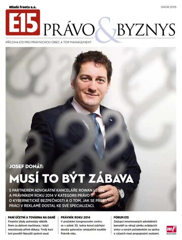 Obálka e-magazínu E15 Právo Byznys 19.2.2015