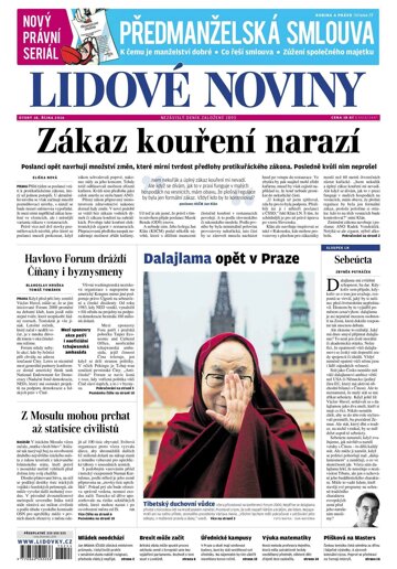 Obálka e-magazínu Lidové noviny 18.10.2016