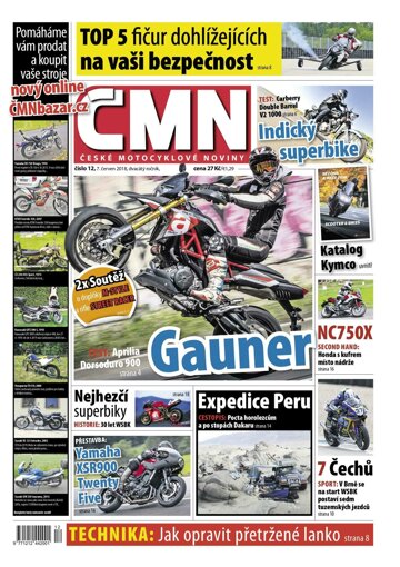 Obálka e-magazínu ČESKÉ MOTOCYKLOVÉ NOVINY 12/2018