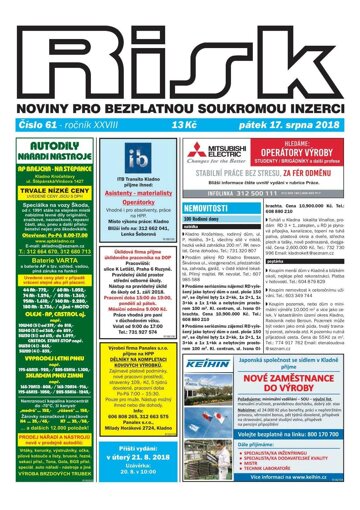 Obálka e-magazínu Risk 61/2018