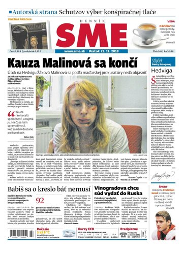 Obálka e-magazínu SME 23.11.2018