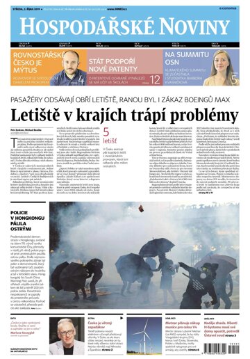 Obálka e-magazínu Hospodářské noviny 191 - 2.10.2019