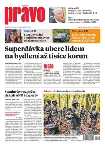 Obálka e-magazínu Deník Právo 17.10.2025
