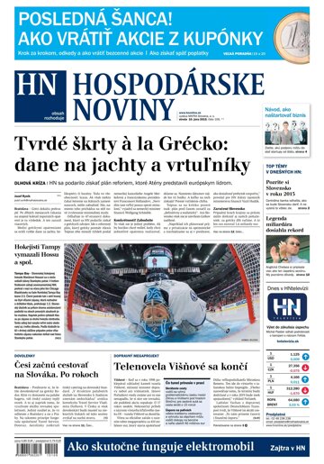 Obálka e-magazínu Hospodárske noviny 10.06.2015