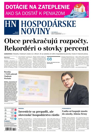 Obálka e-magazínu Hospodárske noviny 06.09.2017