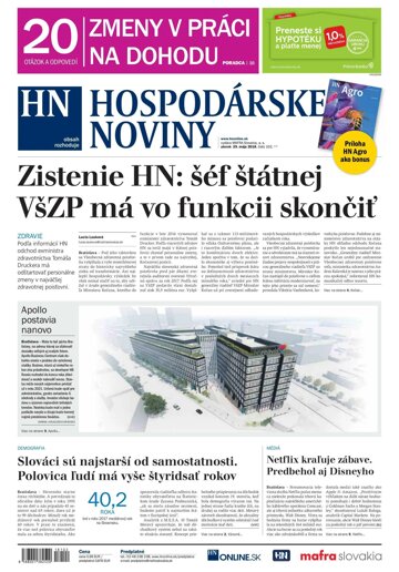 Obálka e-magazínu Hospodárske noviny 29.05.2018