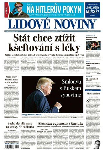 Obálka e-magazínu Lidové noviny 22.10.2018