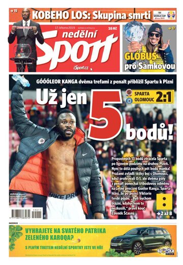 Obálka e-magazínu Nedělní Sport 17.3.2019